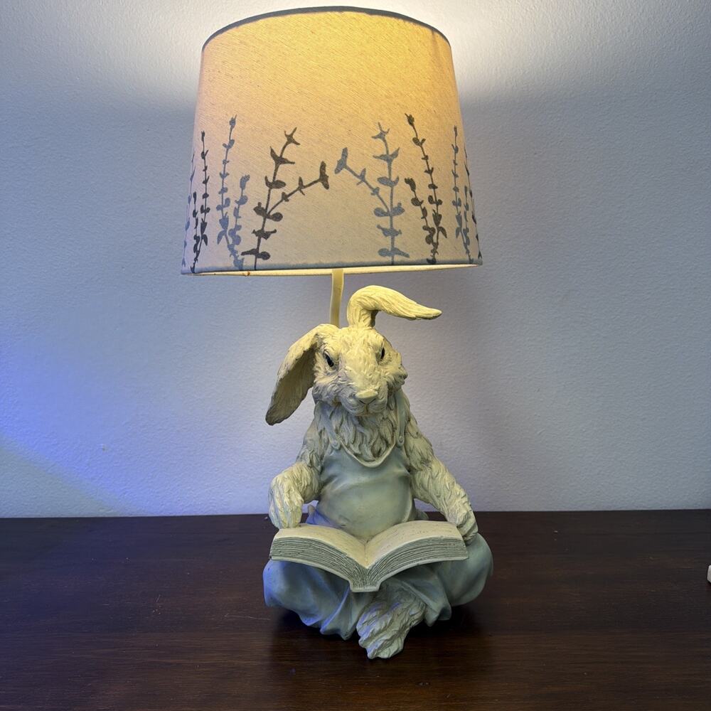 Chrisdon Vintage Rabbit Table Lamp Bunny Reading Book Nursery Cottagecore Expo